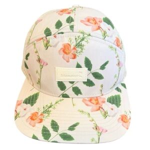 Mammoth Mesh Cap Cream Pink Green Floral Pattern Adjustable